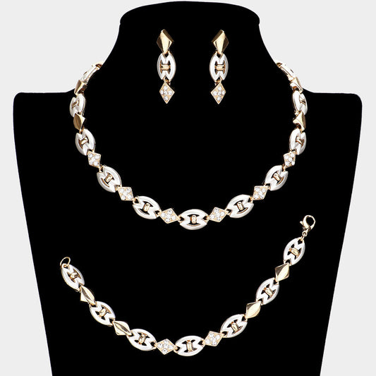Rhinestone Necklace Jewelry Set