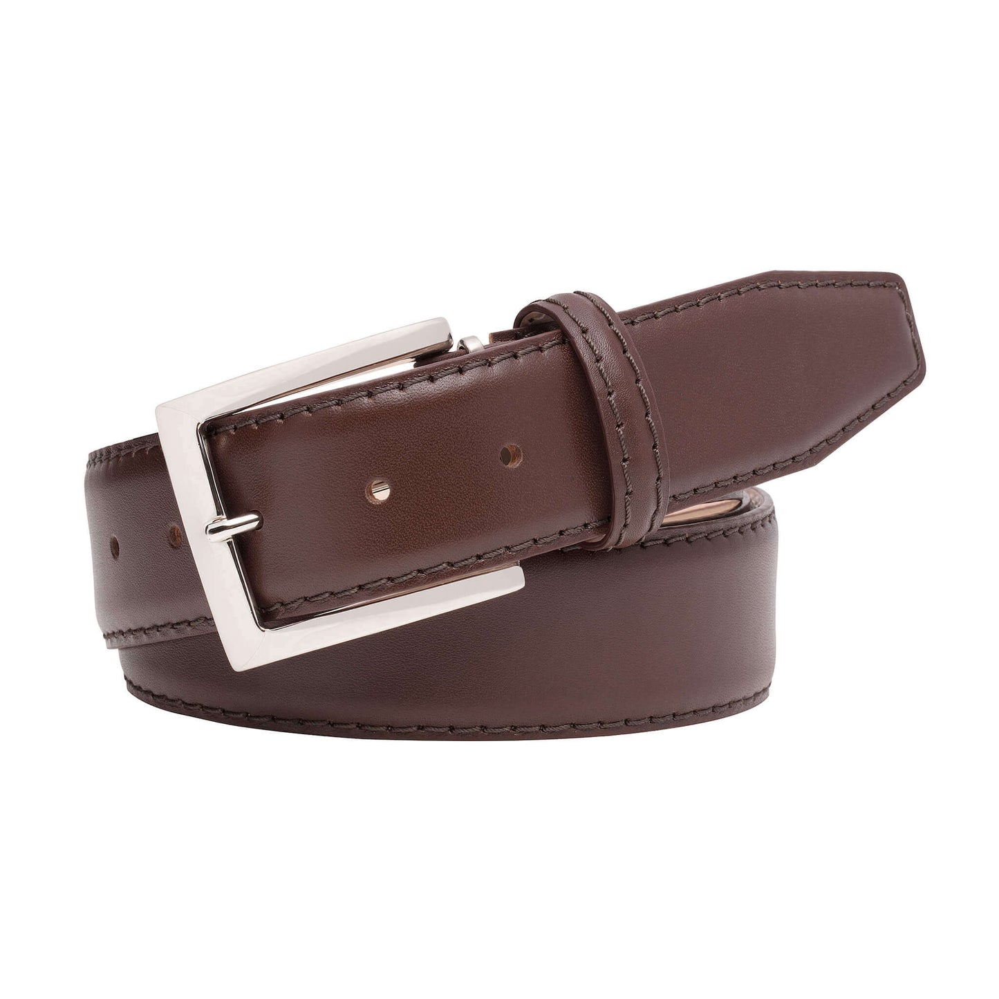 Brown Smooth Italian Calf Leather Belt