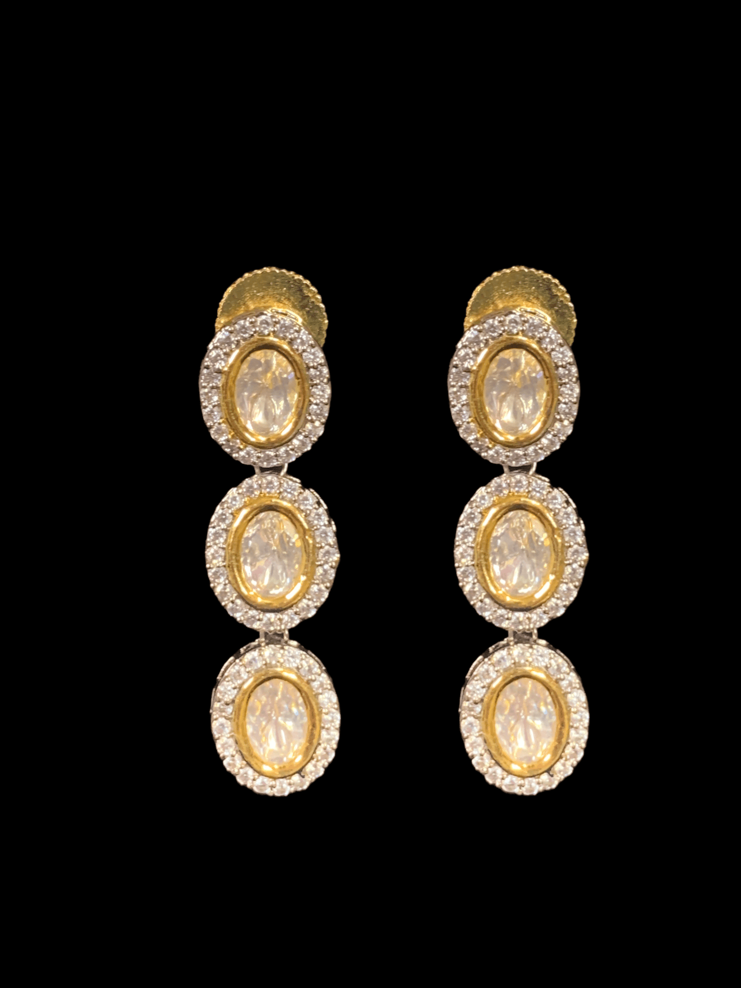 NS334 Victorian plated polki necklace set ( READY TO SHIP )