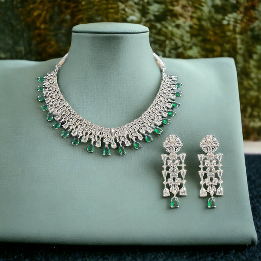 NS000 Silver plated  necklace set ( Ready to ship )