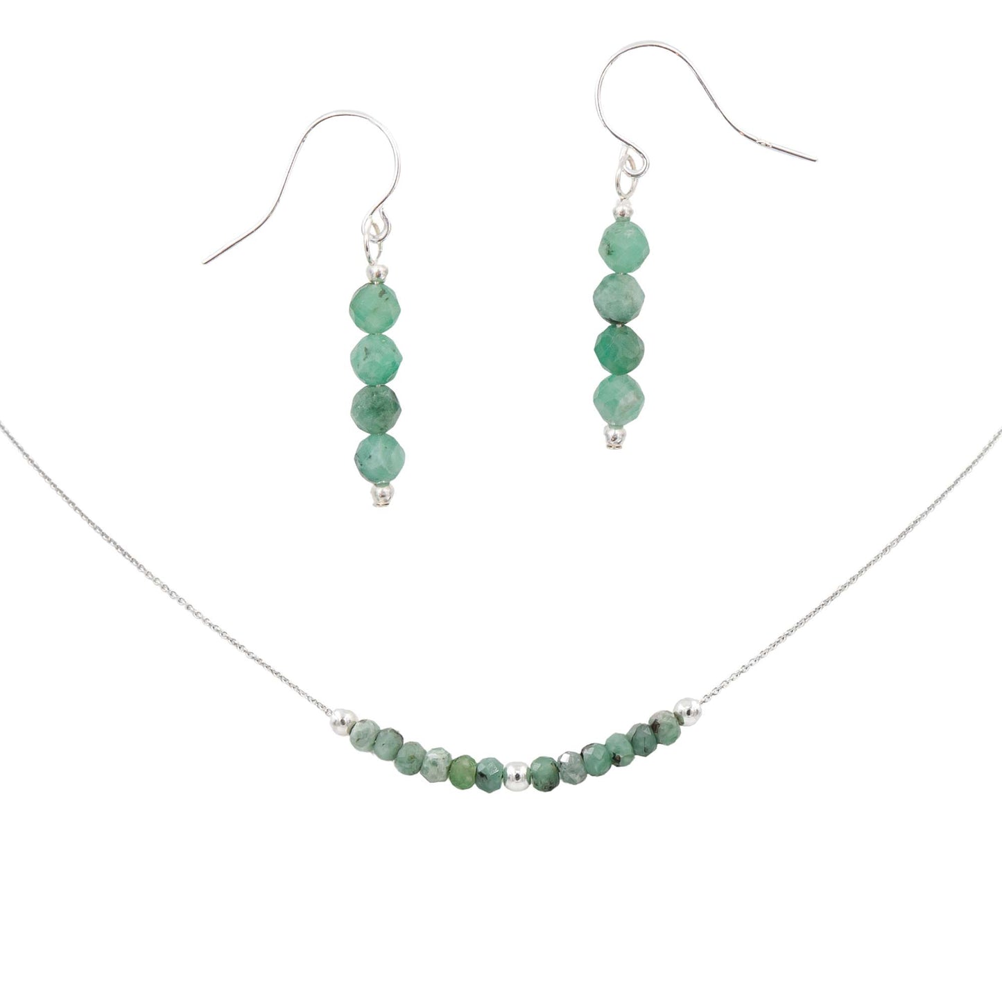 Emerald Sparkles ~ Necklace & Earrings Set