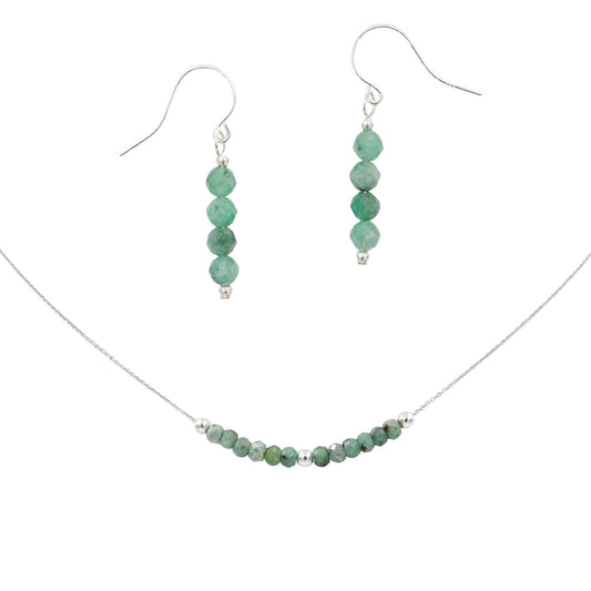 Emerald Sparkles ~ Necklace & Earrings Set