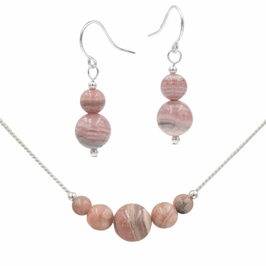 Rhodochrosite ~ Necklace & Earrings Set