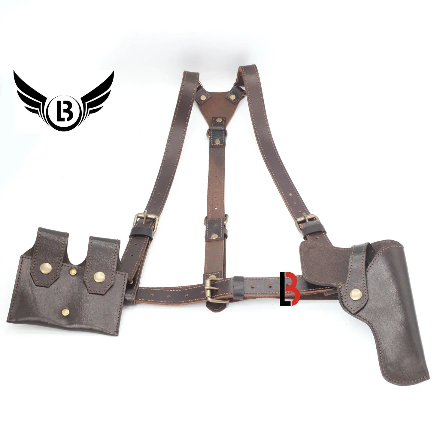 Universal Leather Shoulder Holster & Waist Belt Vertical Concealed Carry Holster