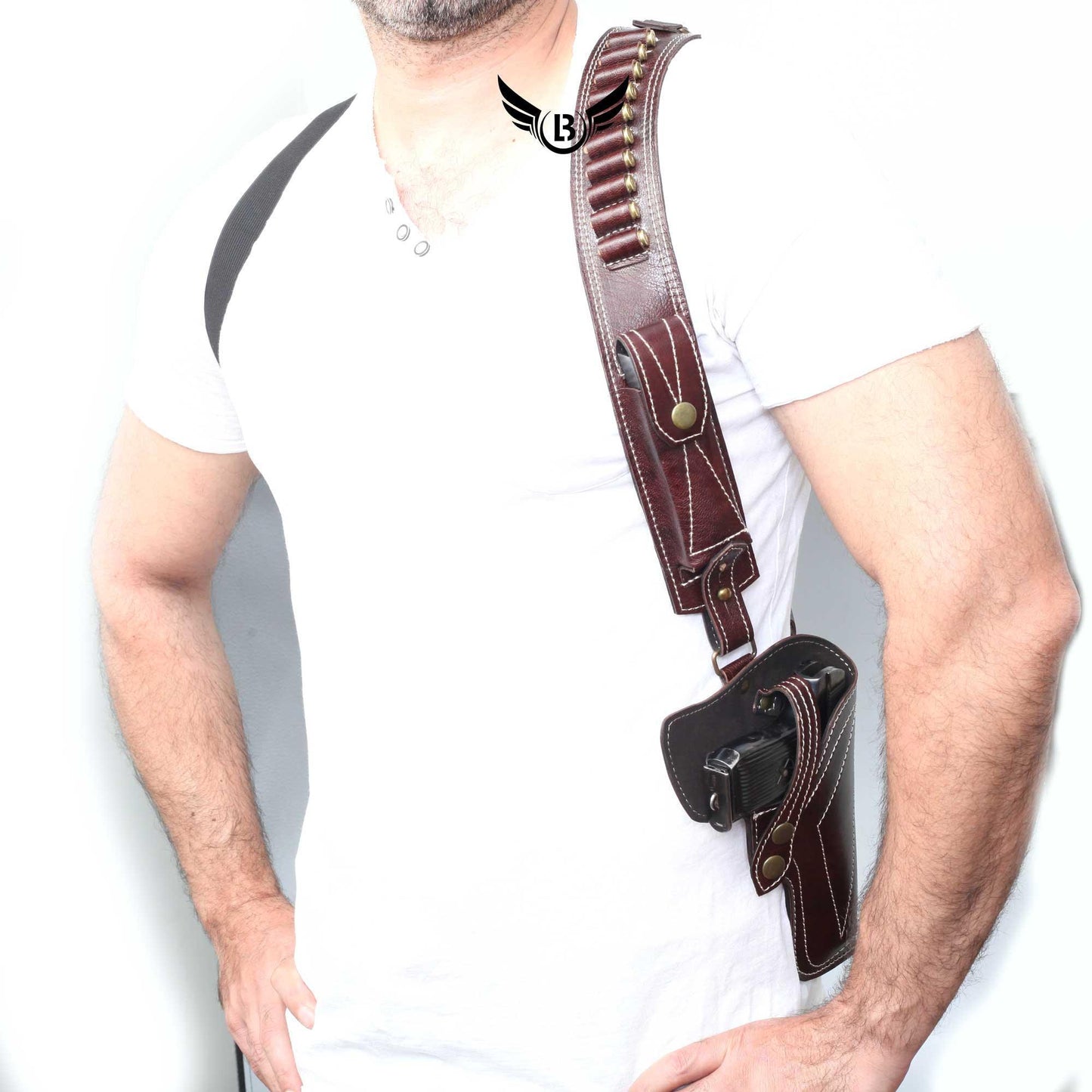 Cowhide Leather Vertical Concealed Holster Right Handed | Universal Size