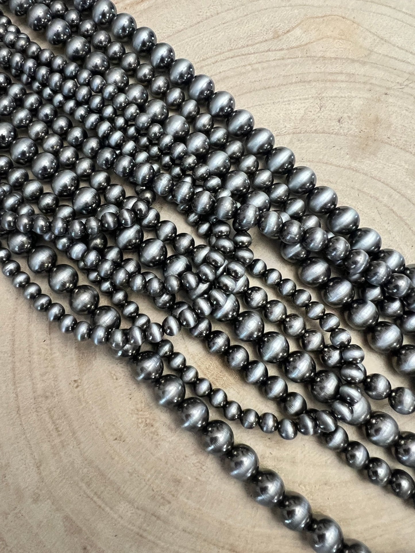 Eight Row Faux Sterling Pearl Layered Necklace Set