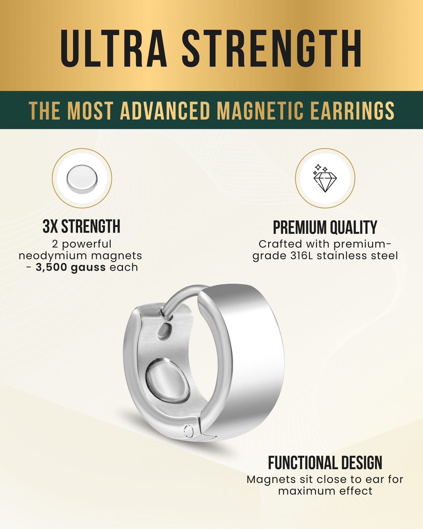 Polished Magnetic Therapy Earrings