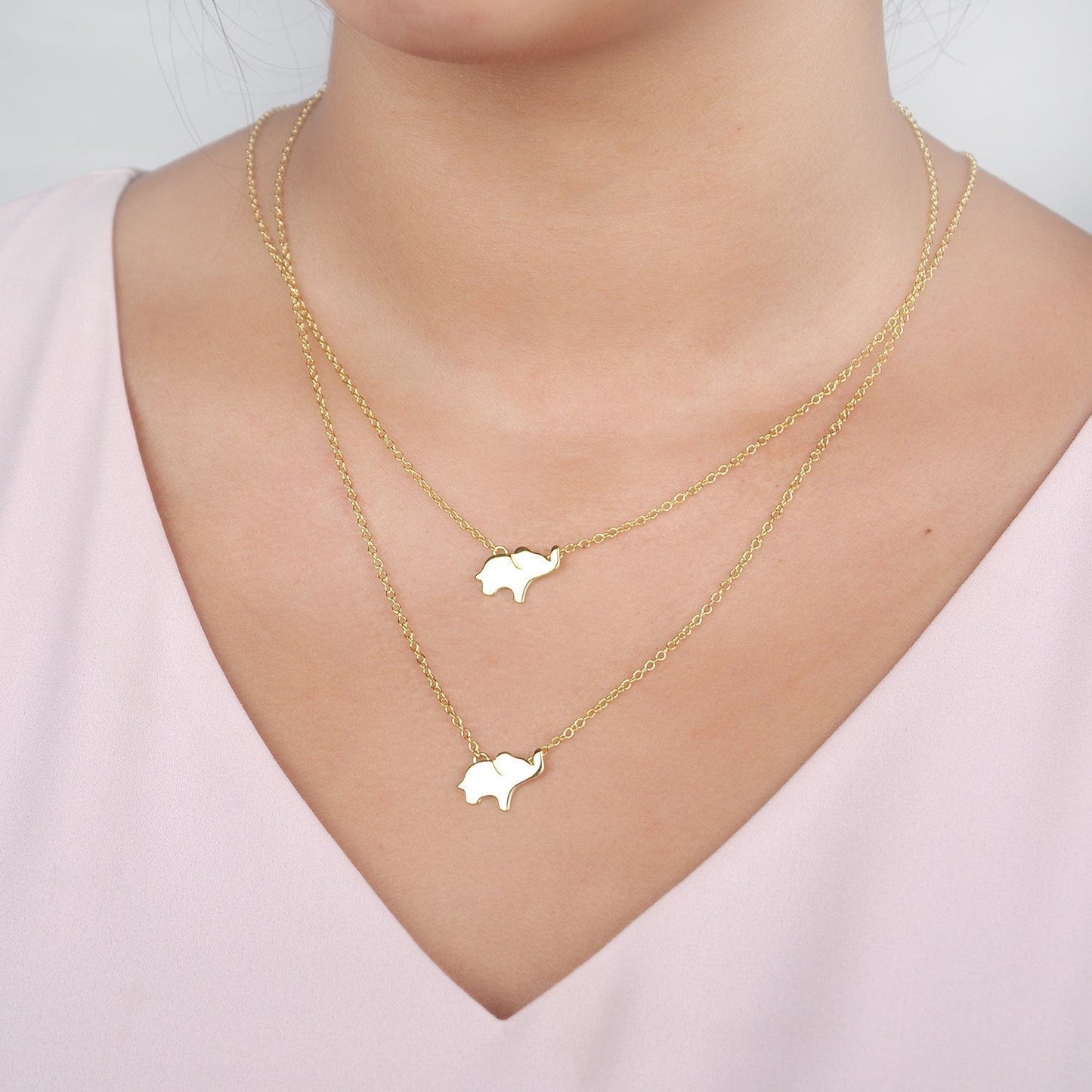 Sisters Elephant Necklace Set