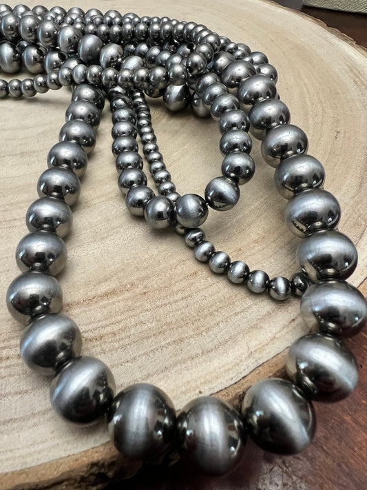 Statement Faux Sterling Pearl Layered Necklace & Earring Set